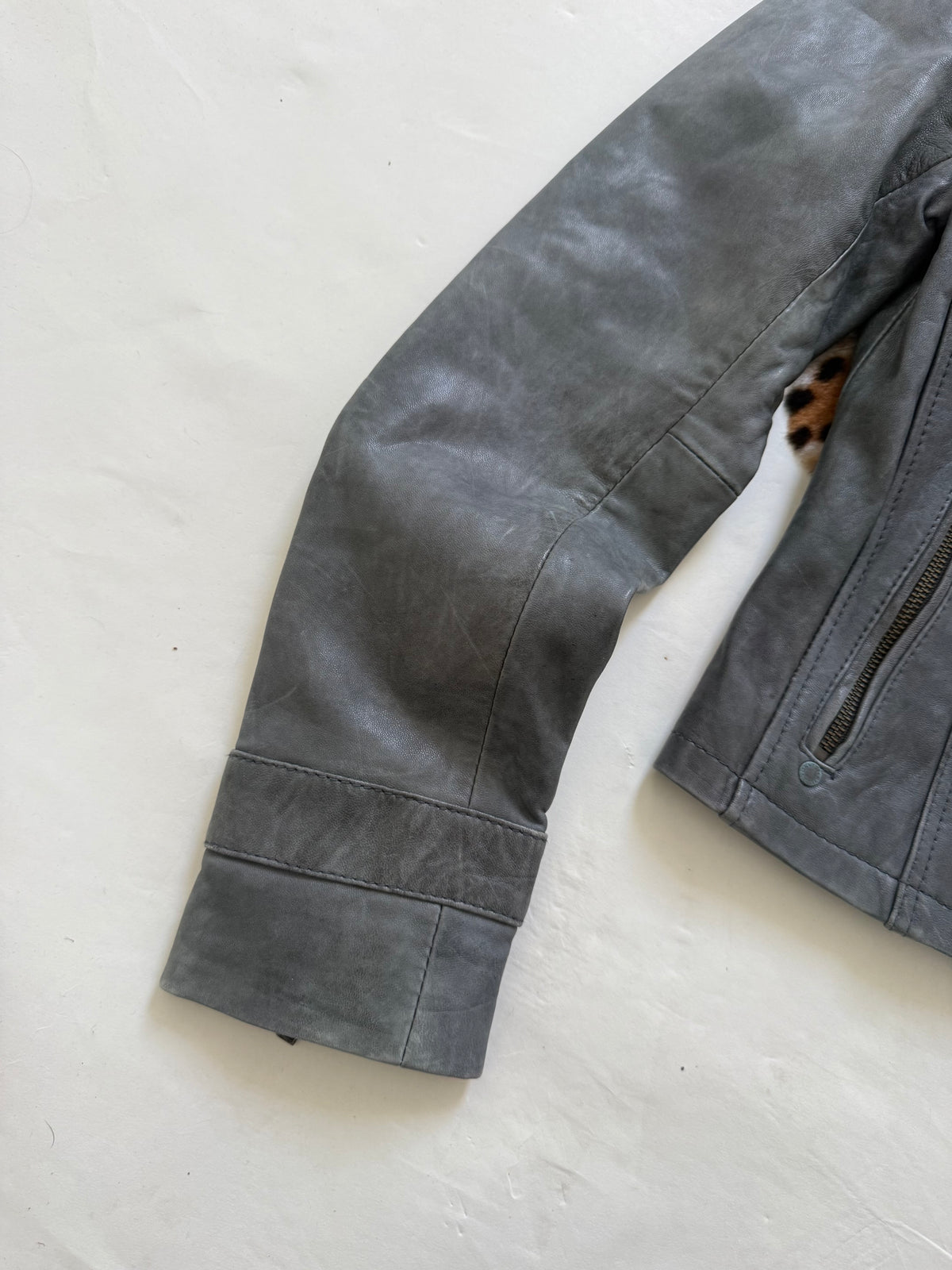 Vintage Leather Military Jacket (UK12)