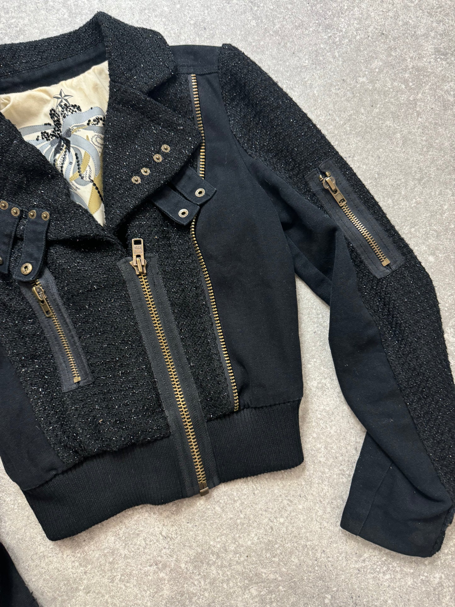 Y2K Sparkly Biker Jacket (UK10)