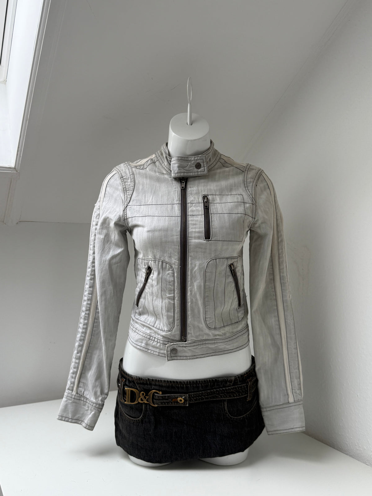 Fitted Y2K Biker Jacket (UK8)