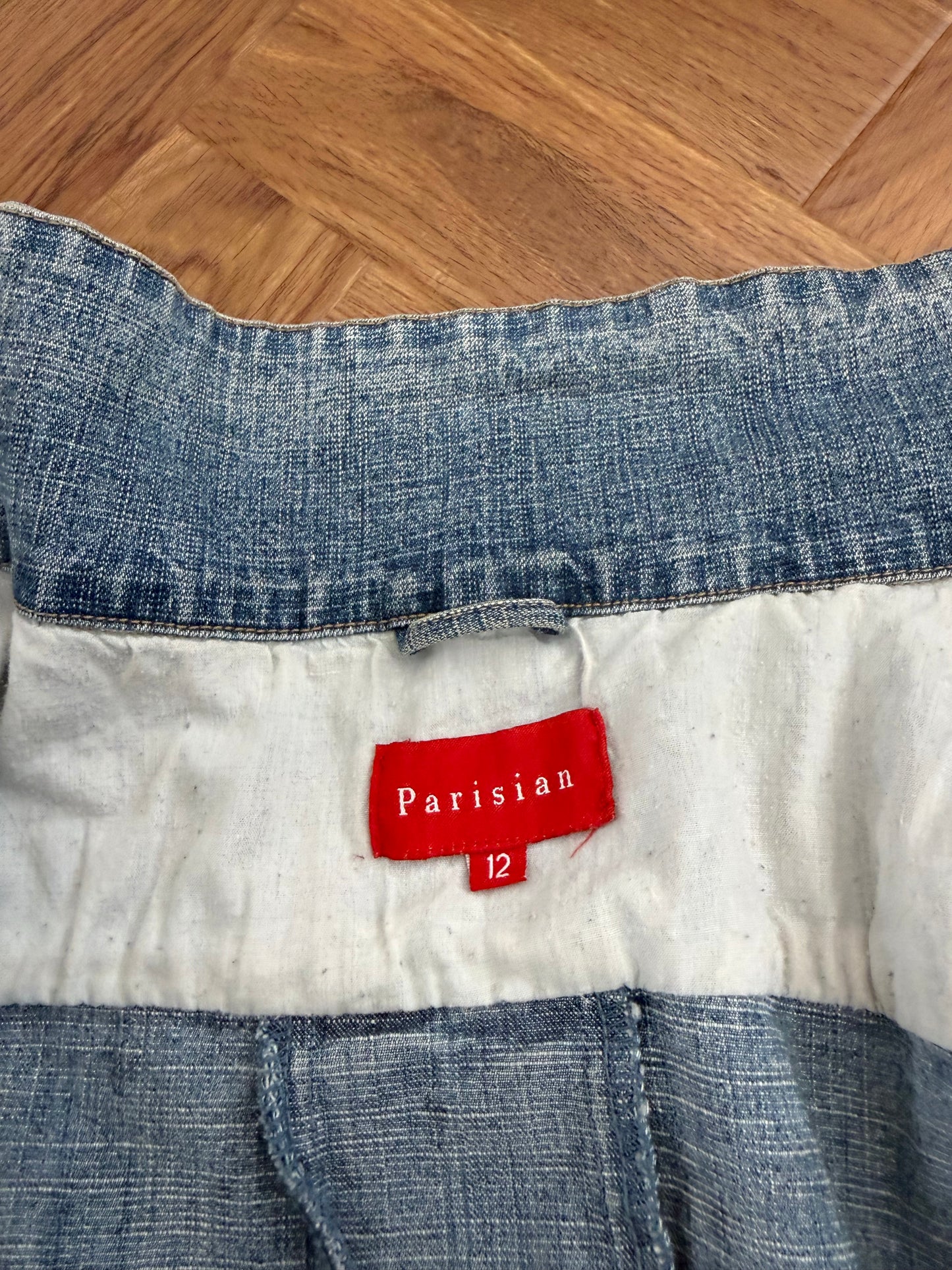 Asymmetrical Y2K Denim Jacket (UK12)