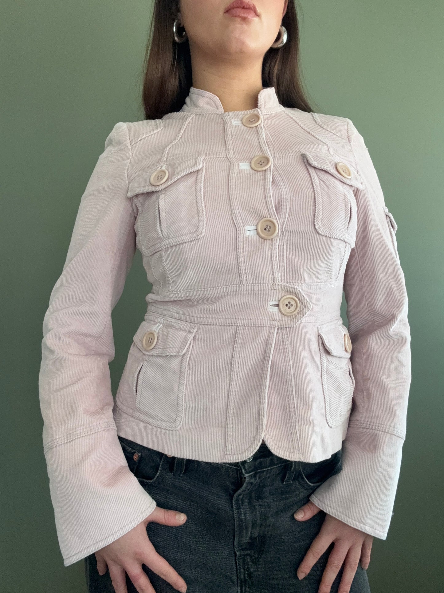 Baby Pink Karen Millen Cord Jacket (UK 8)