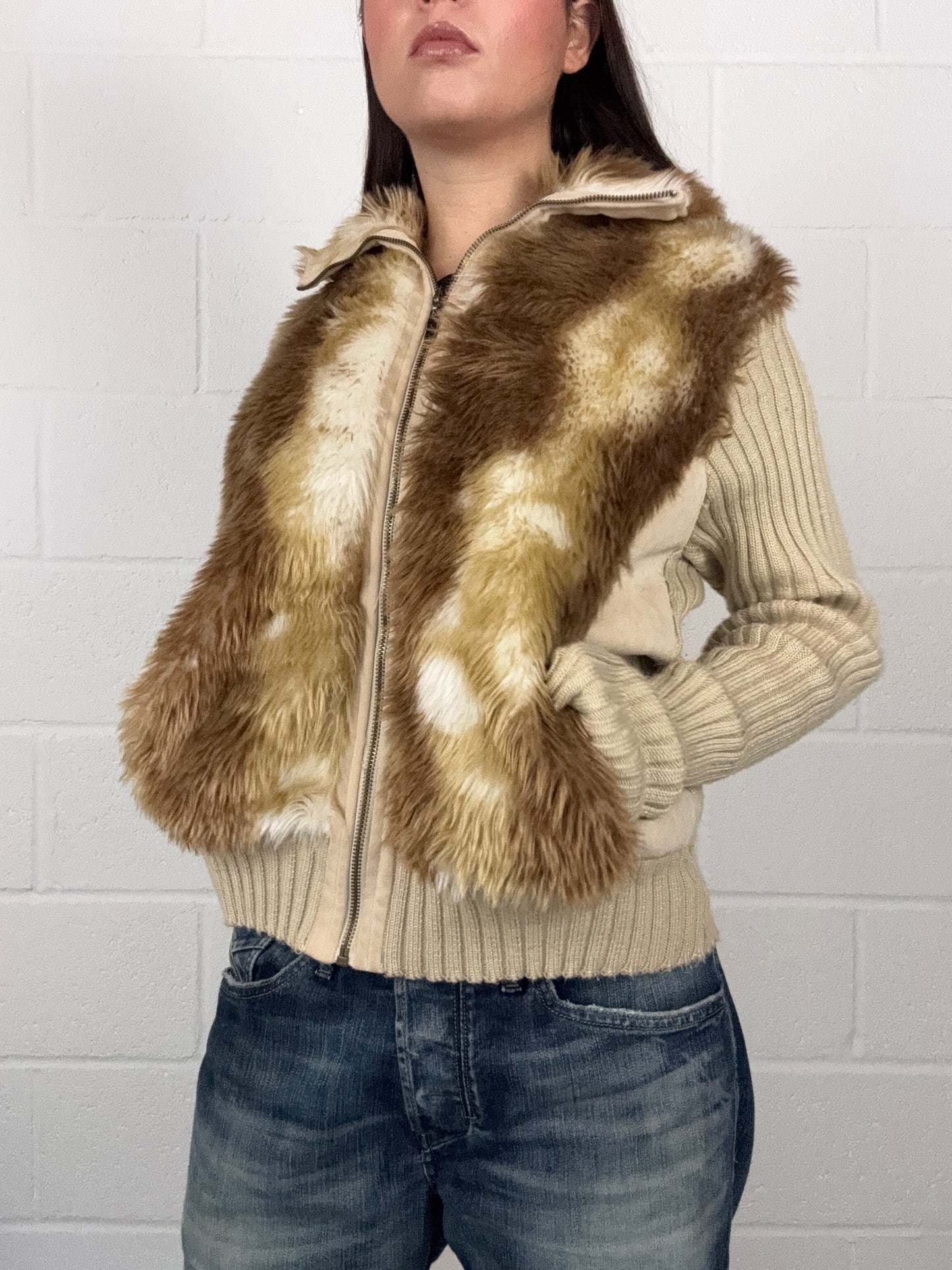 Faux Fur Zip Jumper (XL)