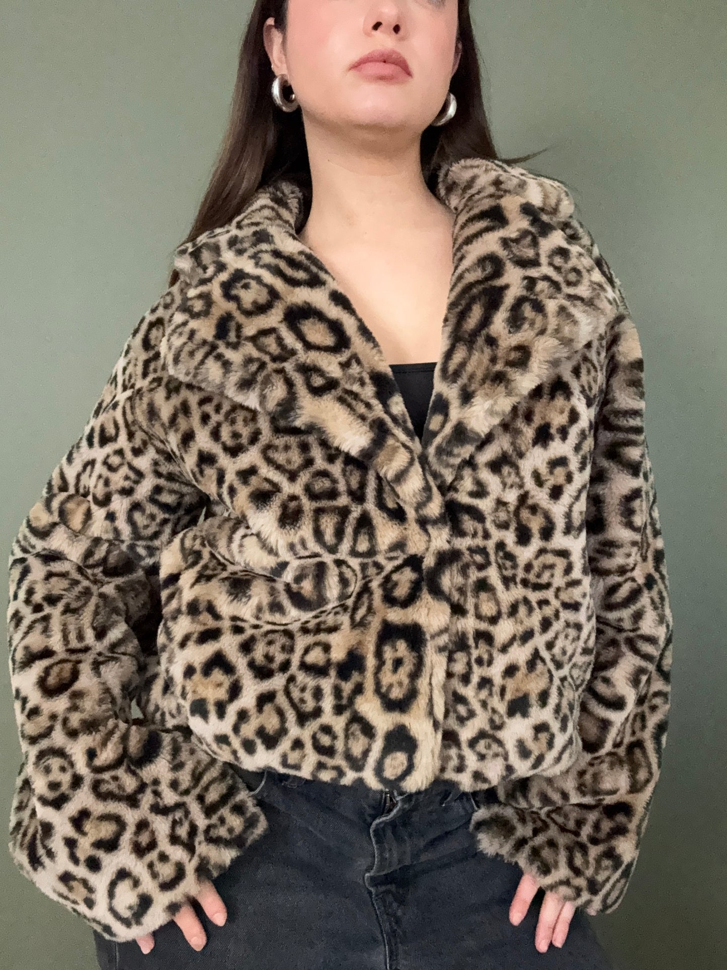 Leopard Faux Fur Jacket (S)