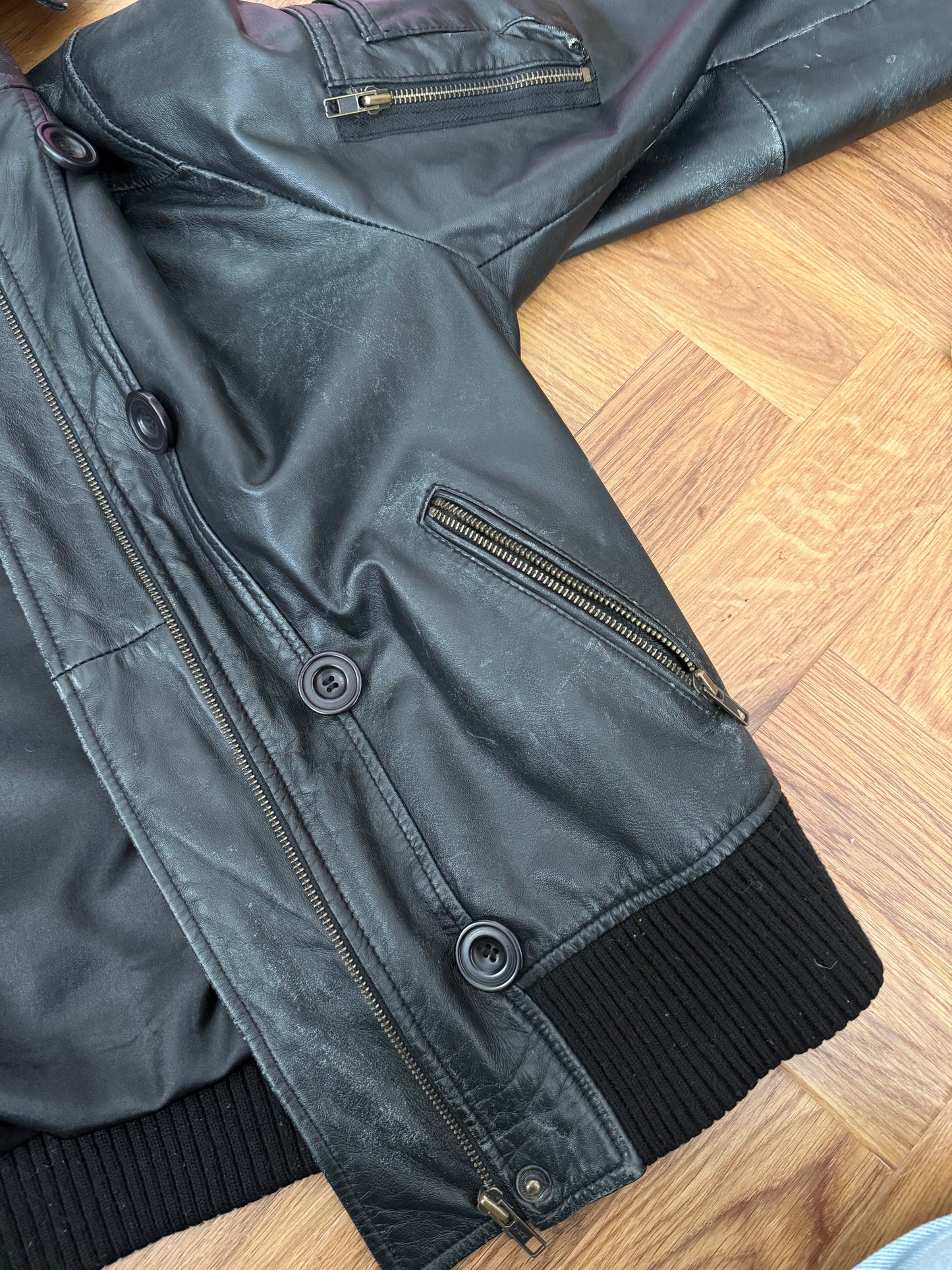 Joe Browns Leather Utility Jacket (UK18)