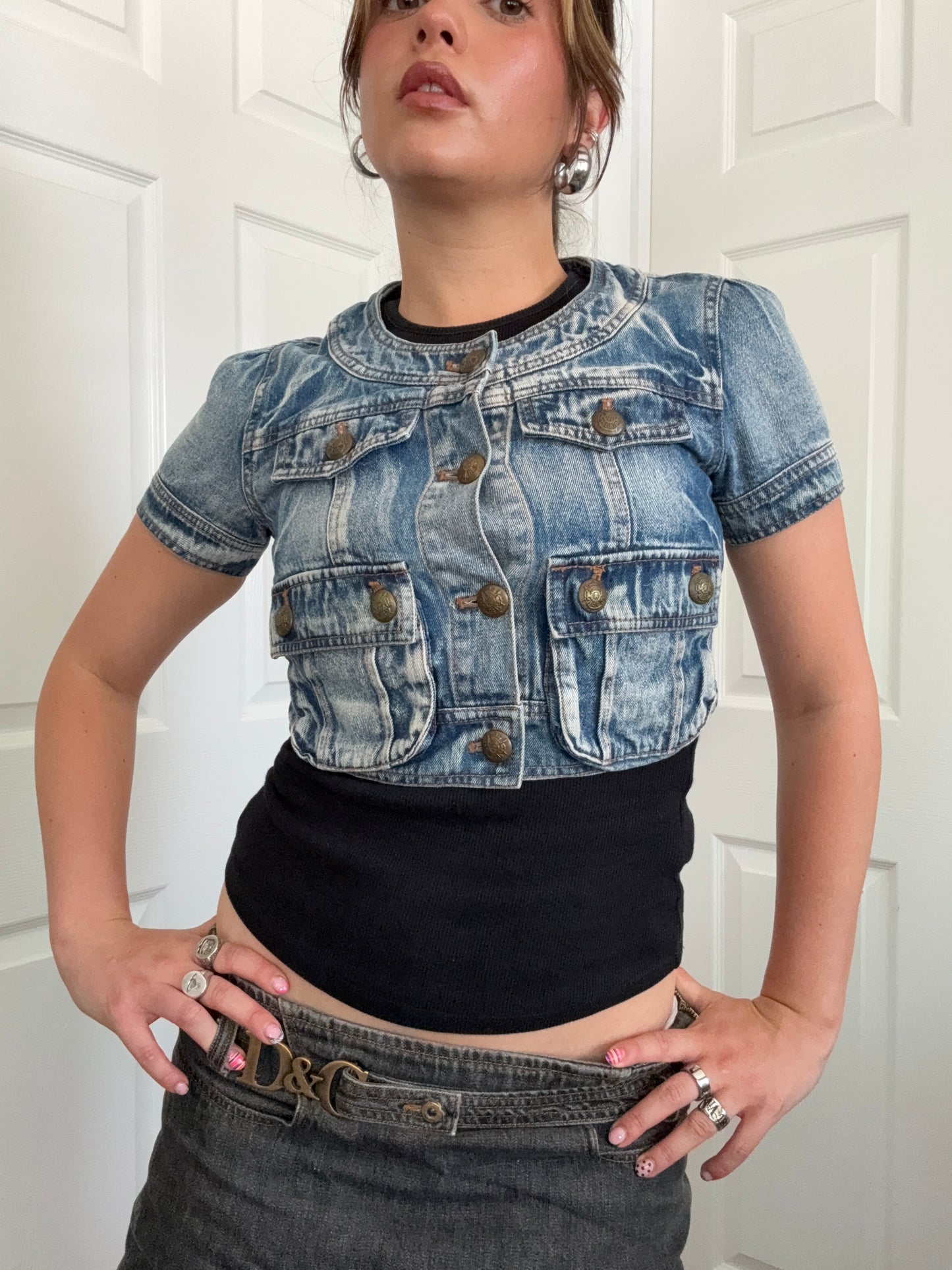Y2K Denim Top (S)