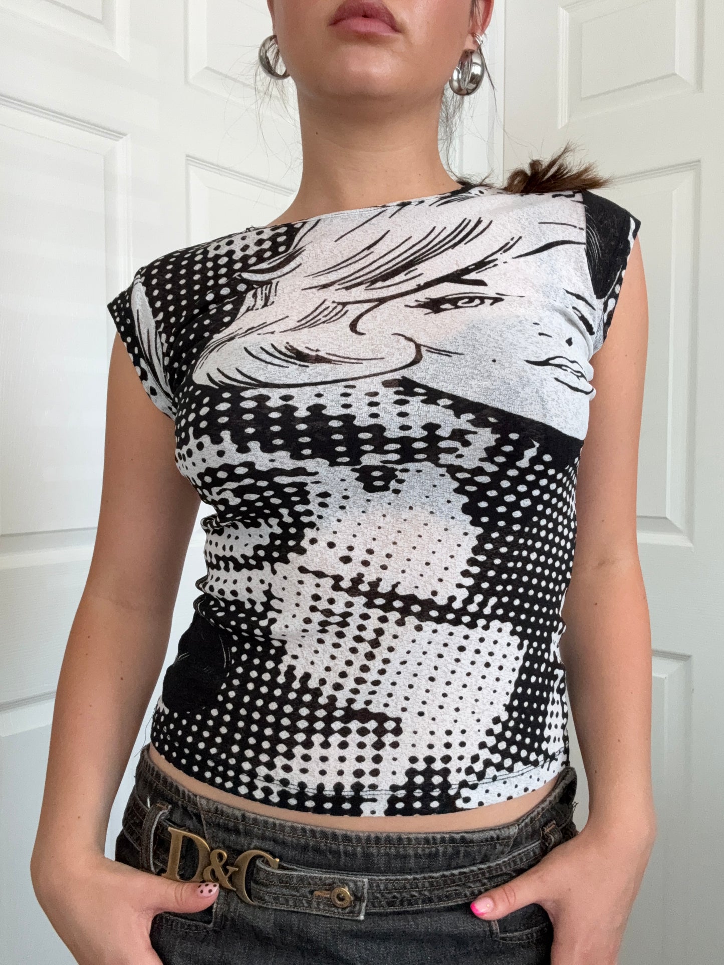Mesh Graphic Top (S)