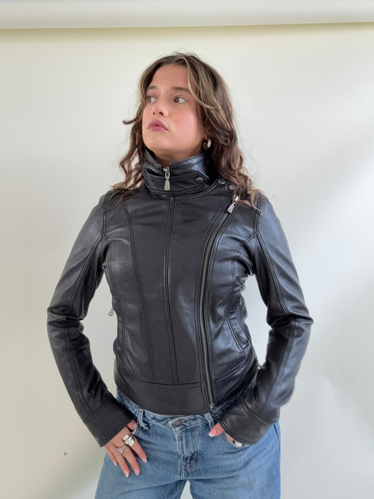 Ted Baker Fitted Leather Jacket (S)