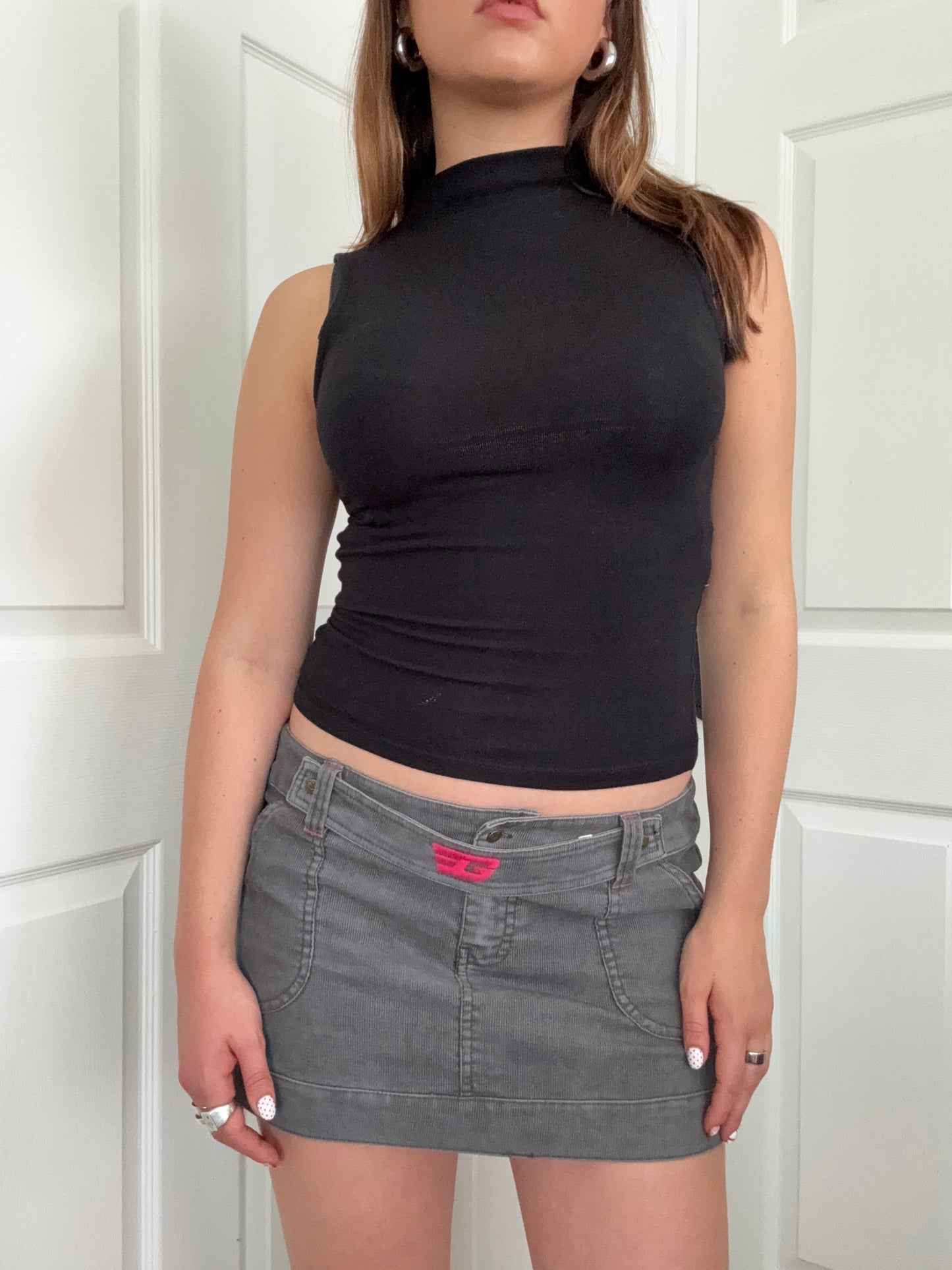 Golddigga Corduroy Mini Skirt (UK12)