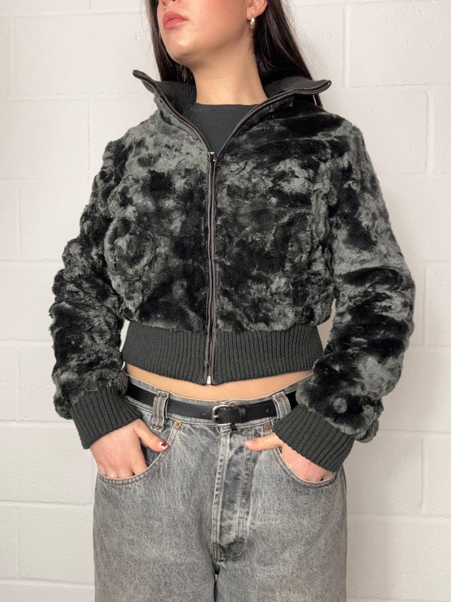 Faux Fur Bomber Jacket (UK10)