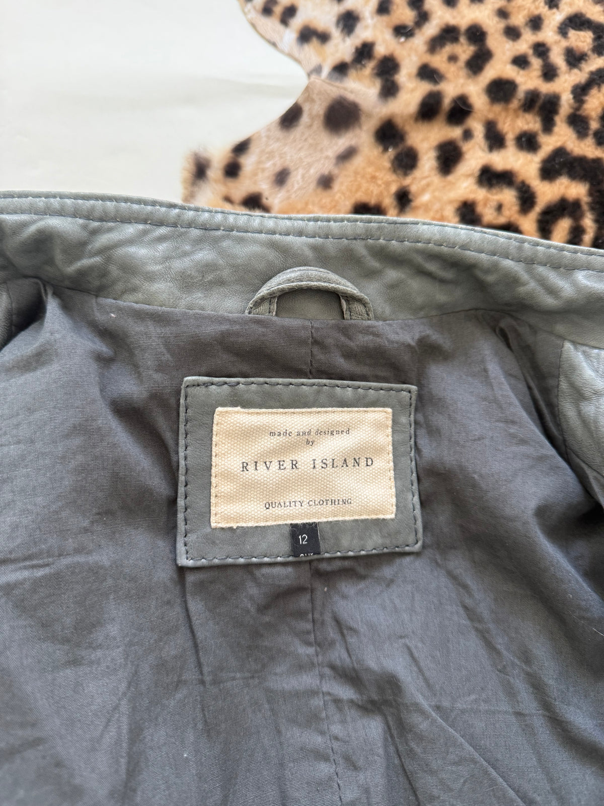 Vintage Leather Military Jacket (UK12)