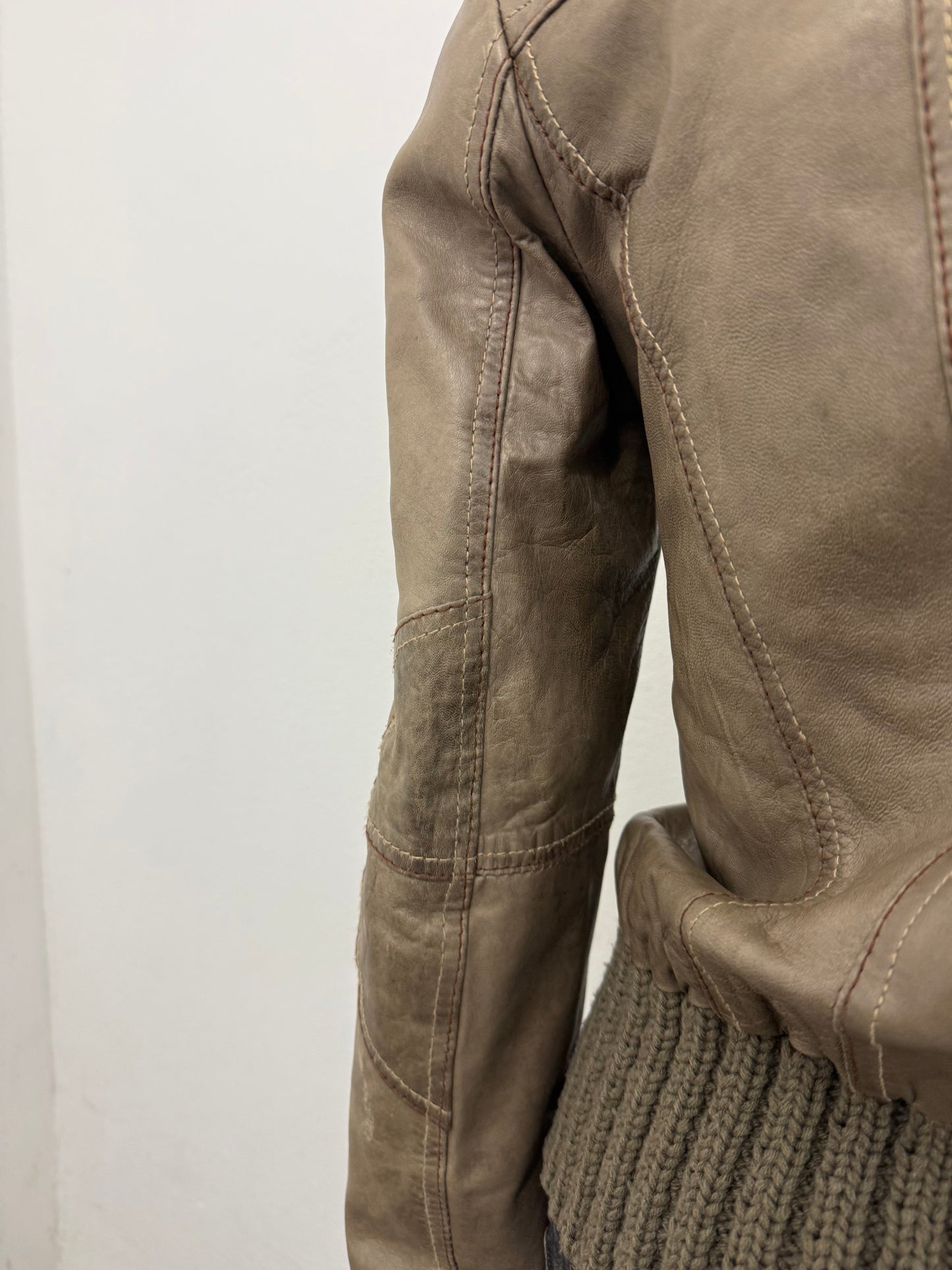 Leather Bomber Jacket (UK12)