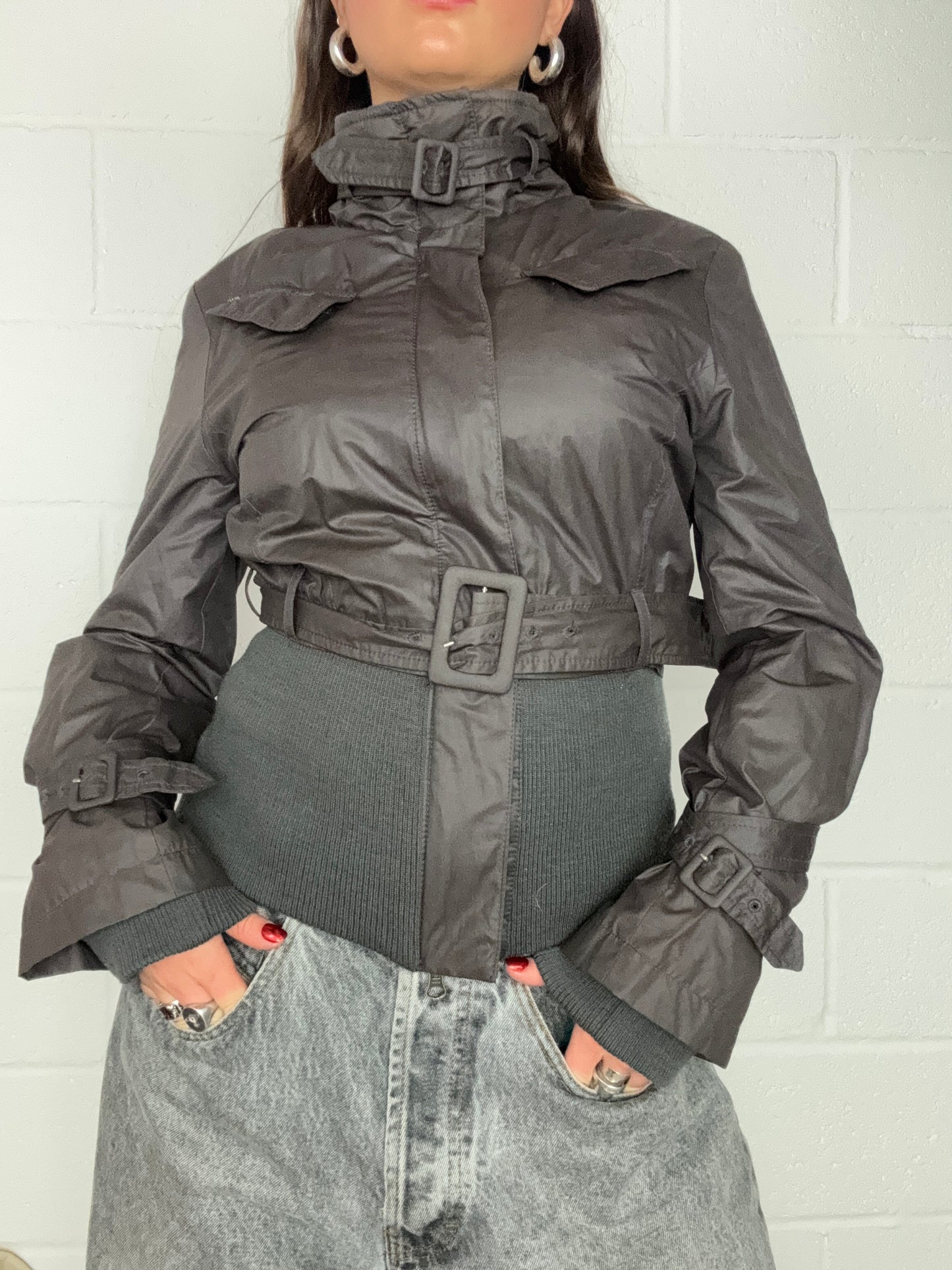 Y2K Buckle Fitted Coat