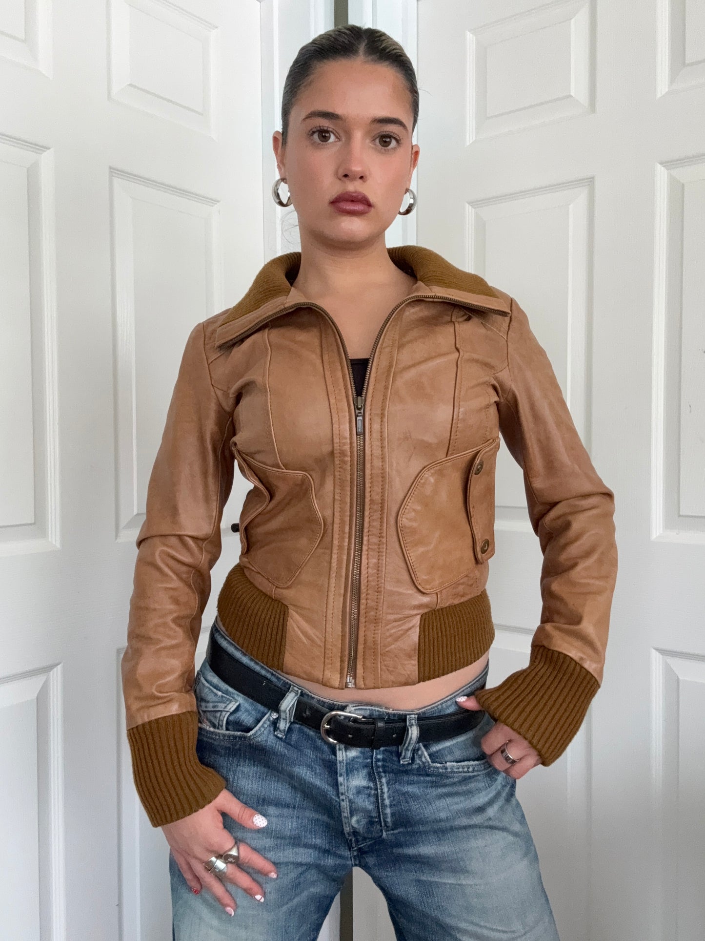 Fitted Leather Jacket (UK8)