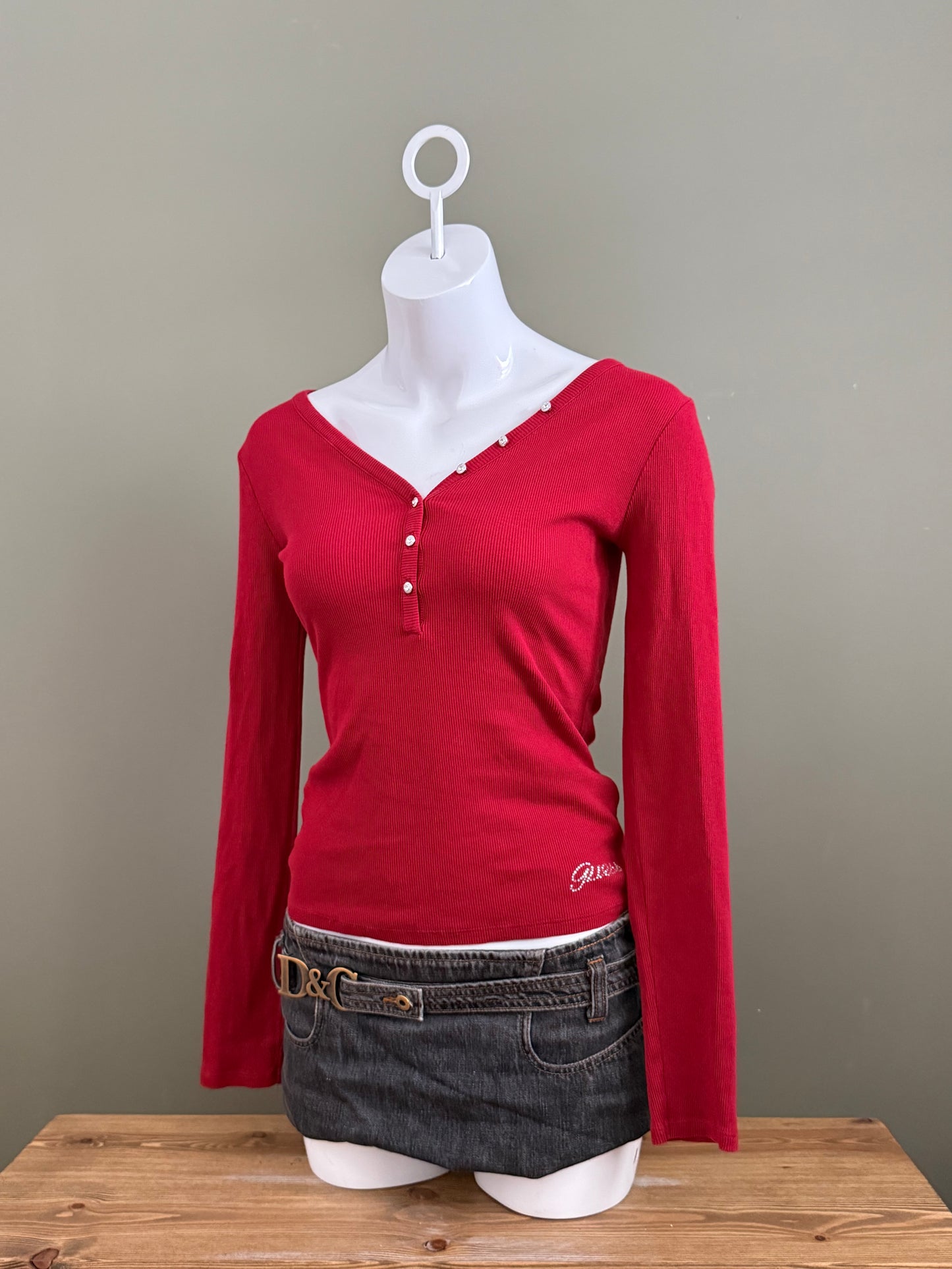 Guess Henley Longsleeve Top (S)