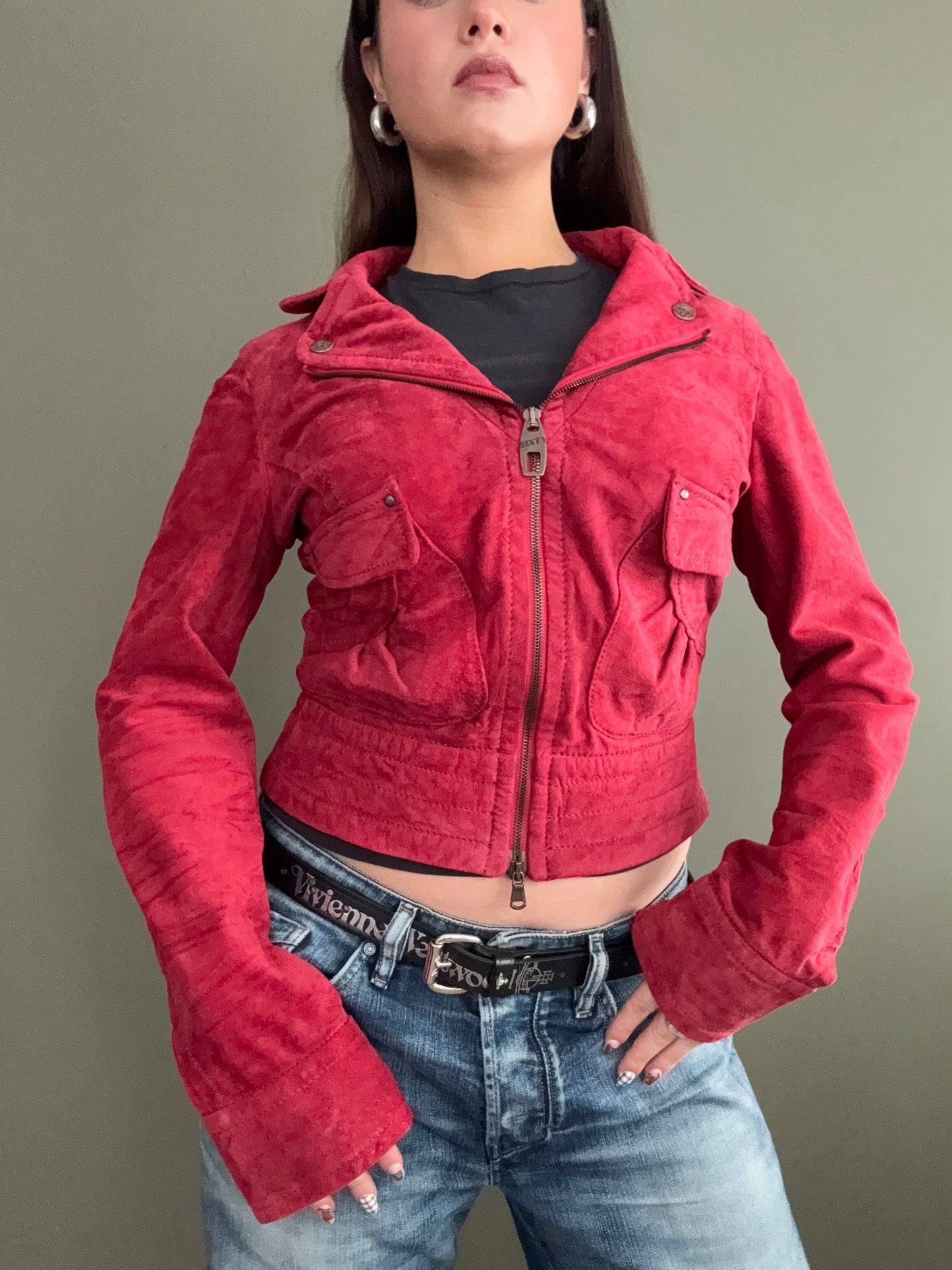 Miss Sixty Red Suede Jacket (M)