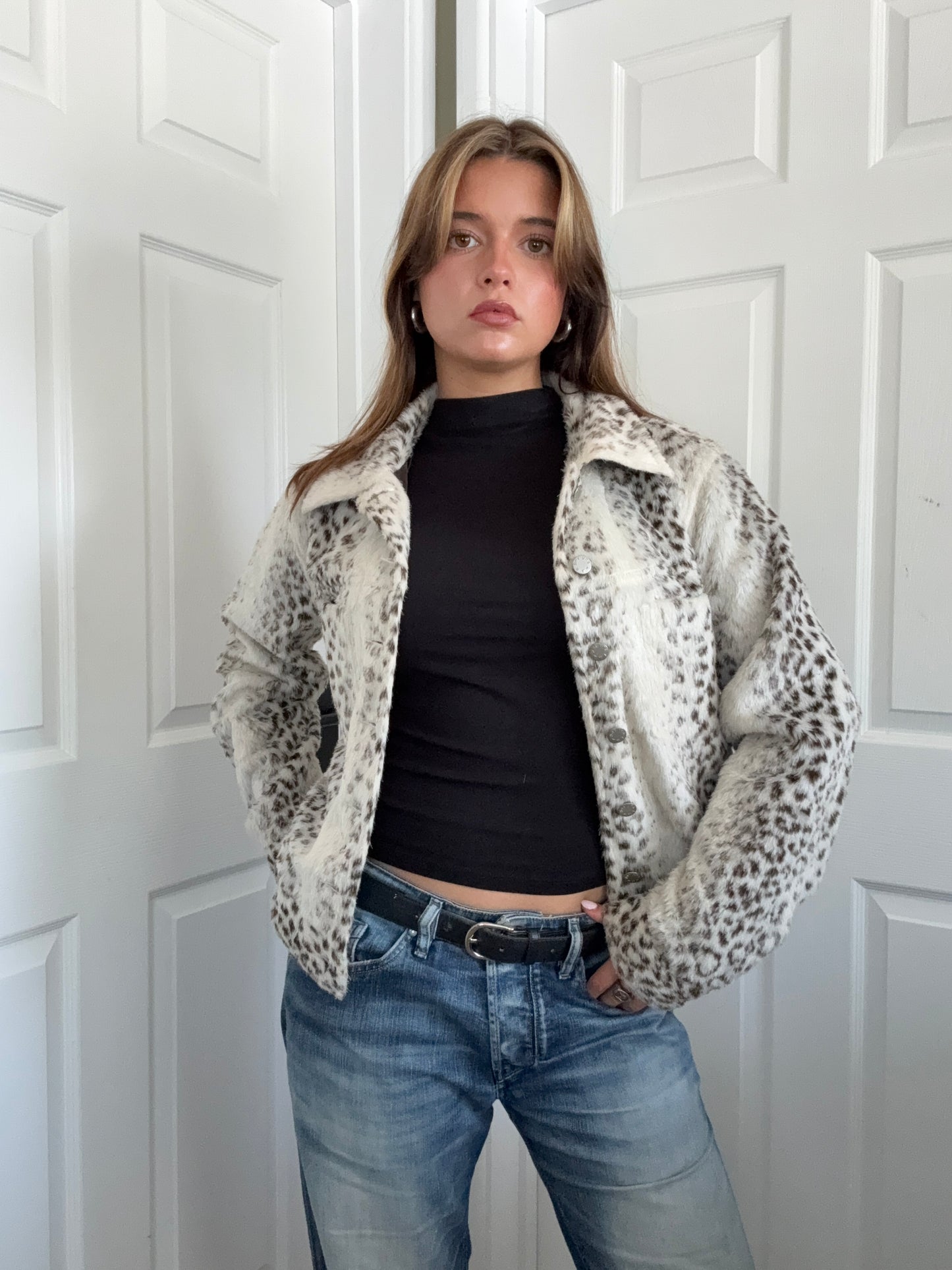 Faux Fur Leopard Jacket (UK14)