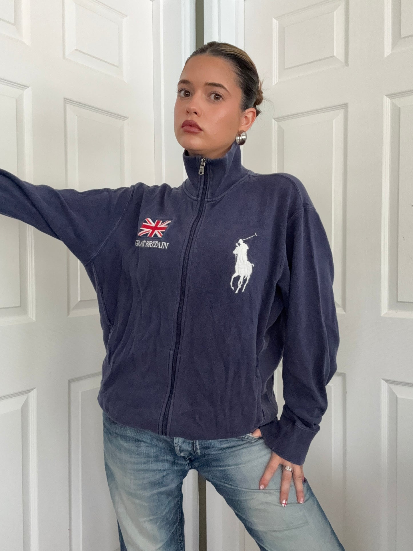 Vintage Ralph Lauren Great Britain Zip Jumper (L)