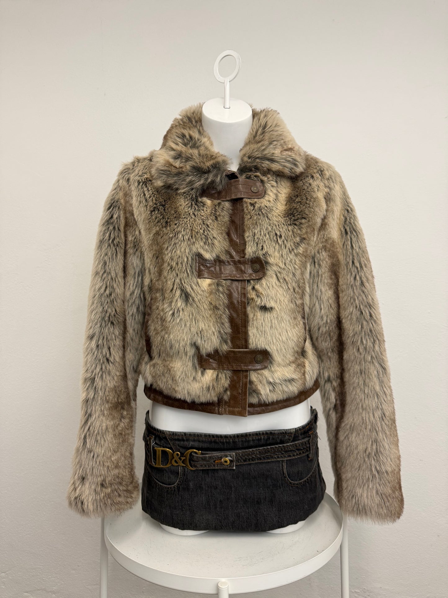 Faux Fur Bomber Jacket (UK12)