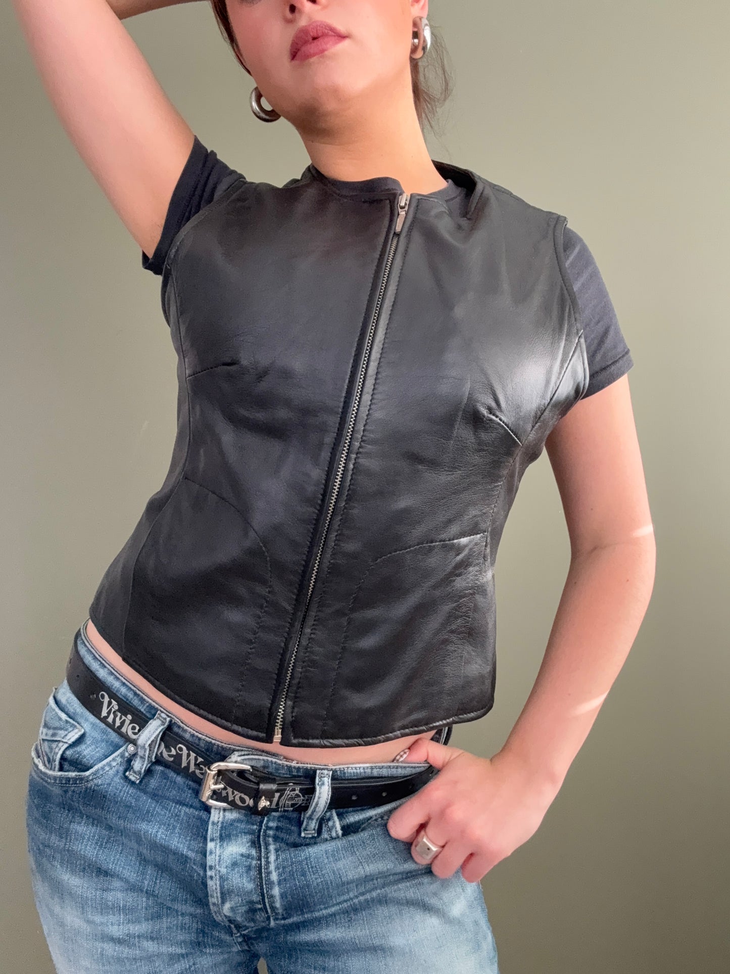 Leather Waistcoat (UK10)