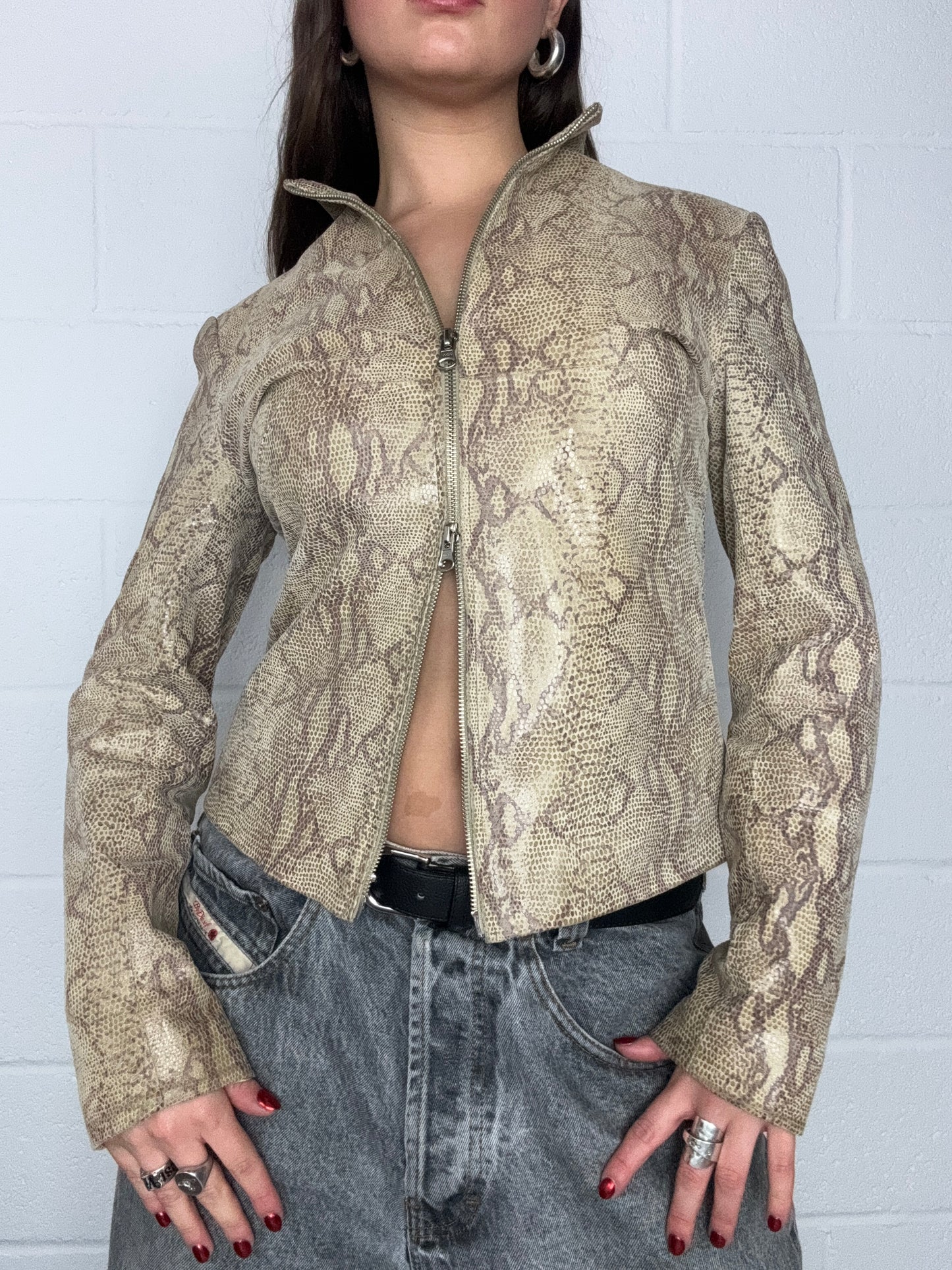 Snakeskin Leather Jacket