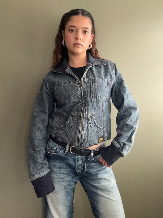 Denim Bomber Jacket (XL)