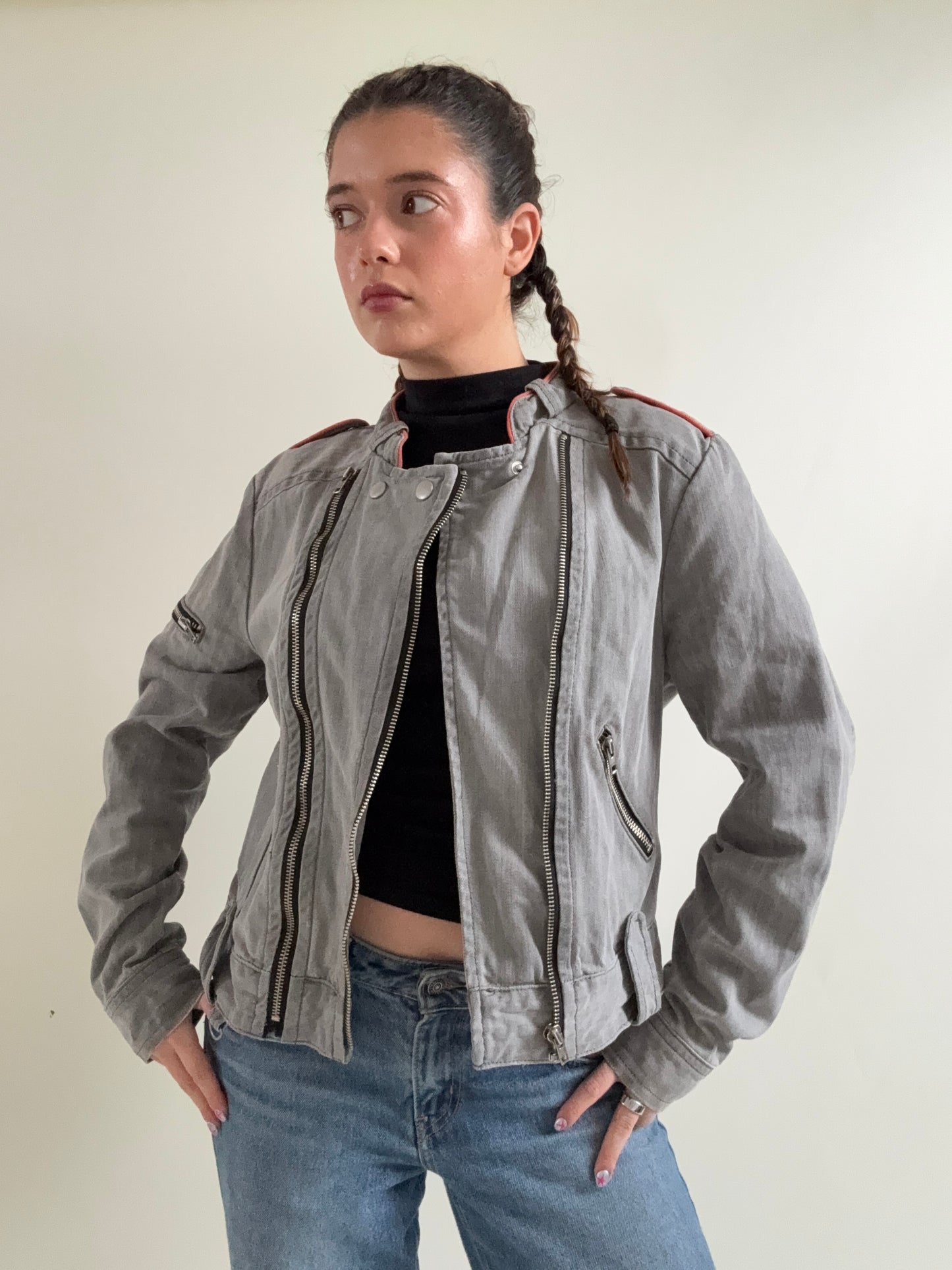 Y2K Biker Jacket (UK14)