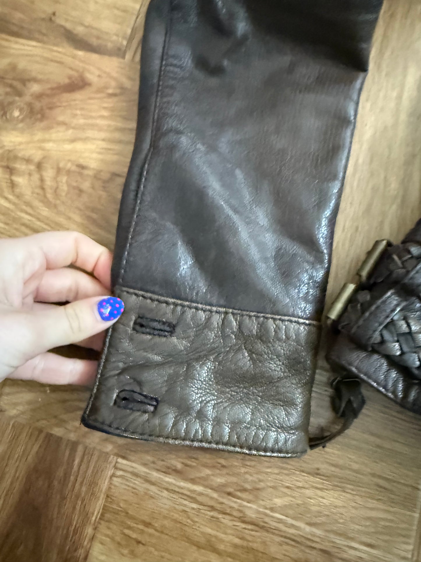 Allsaints Leather Braided Jacket (UK12)