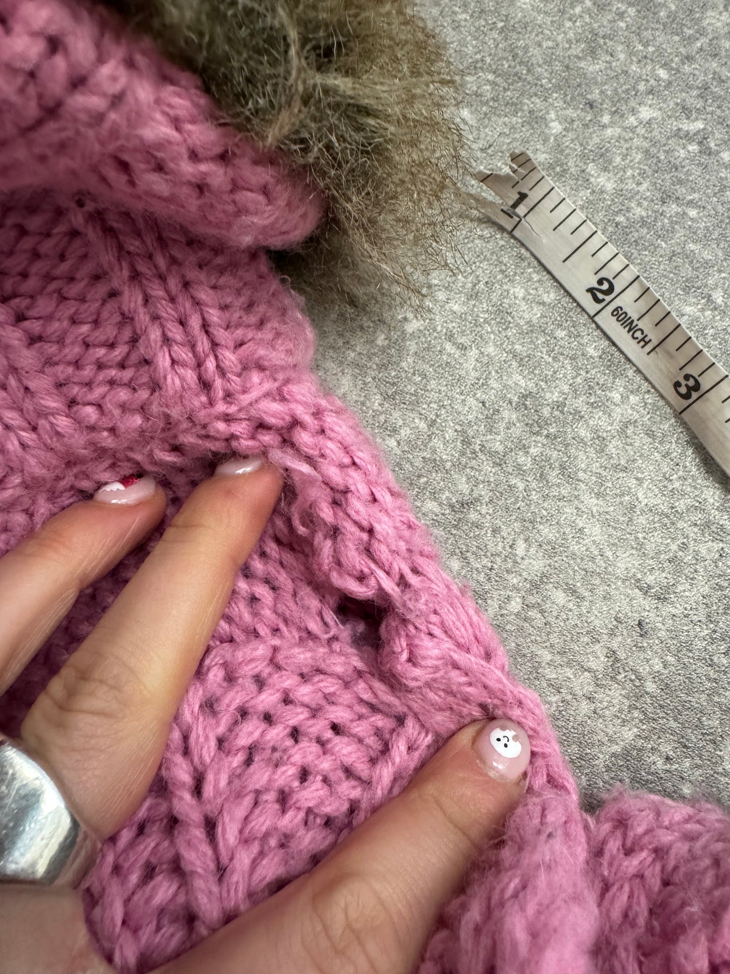 Pink Knitted Y2K Cropped Jumper (UK8)