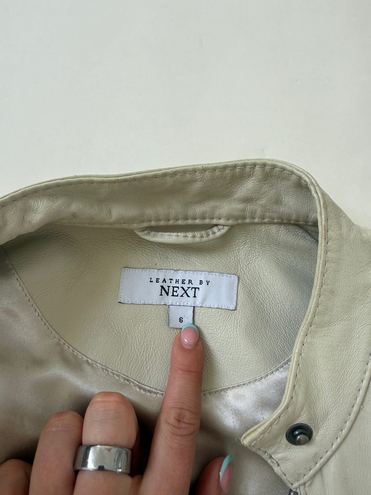 Buckle Leather Jacket (UK6)