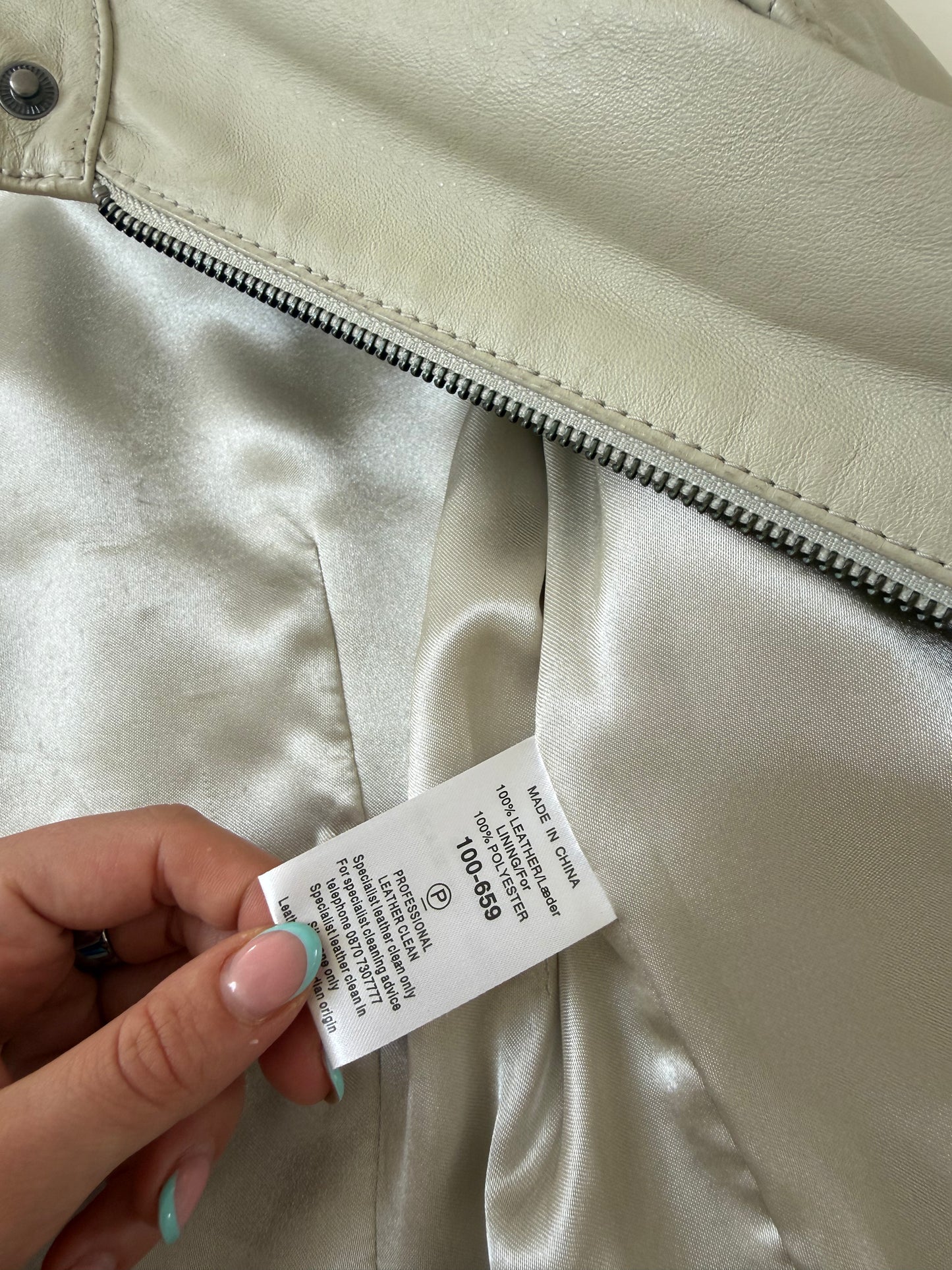 Buckle Leather Jacket (UK6)