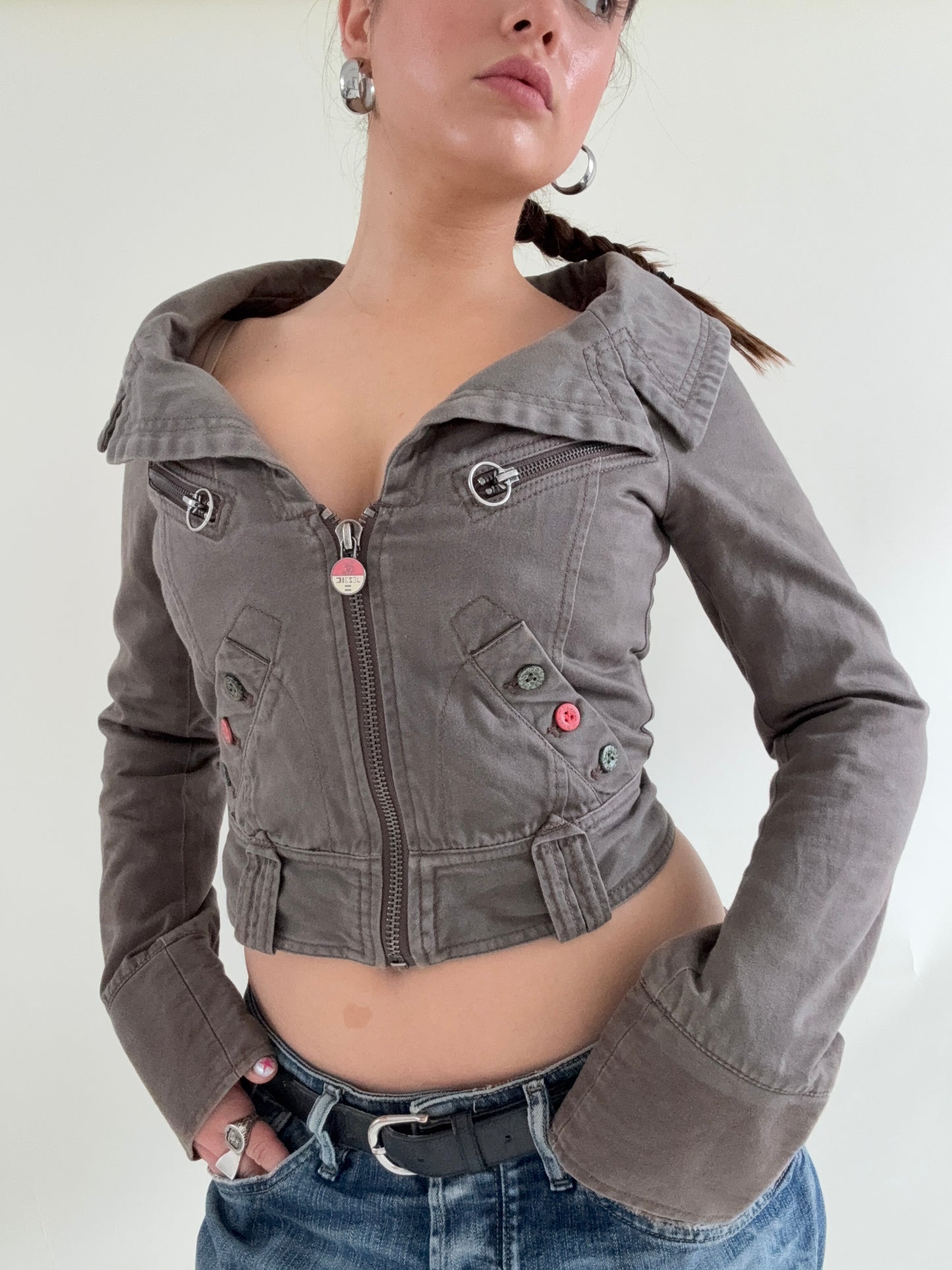 Diesel Cropped Utility Jacket (XS)