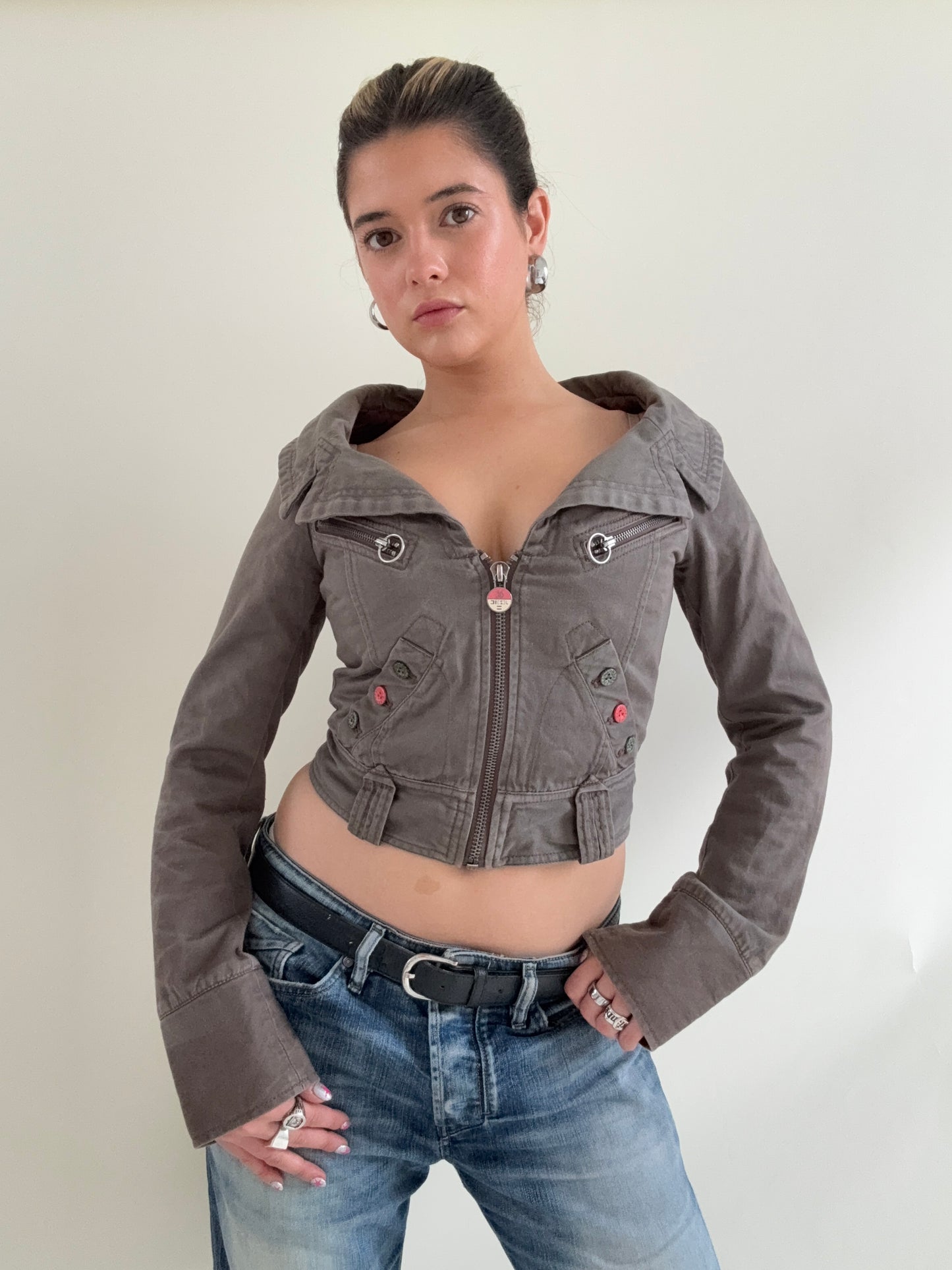 Diesel Cropped Utility Jacket (XS)