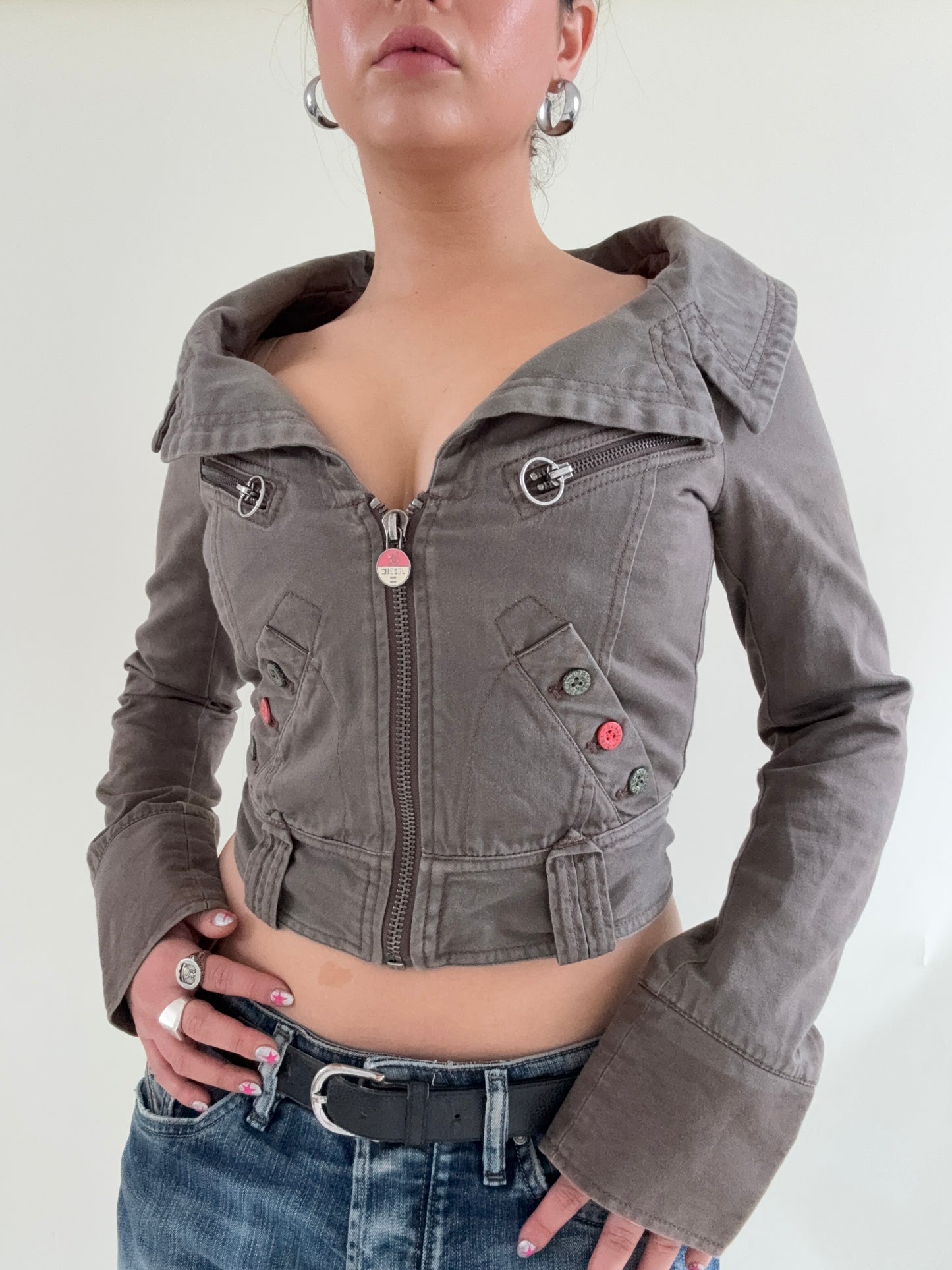 Diesel Cropped Utility Jacket (XS)
