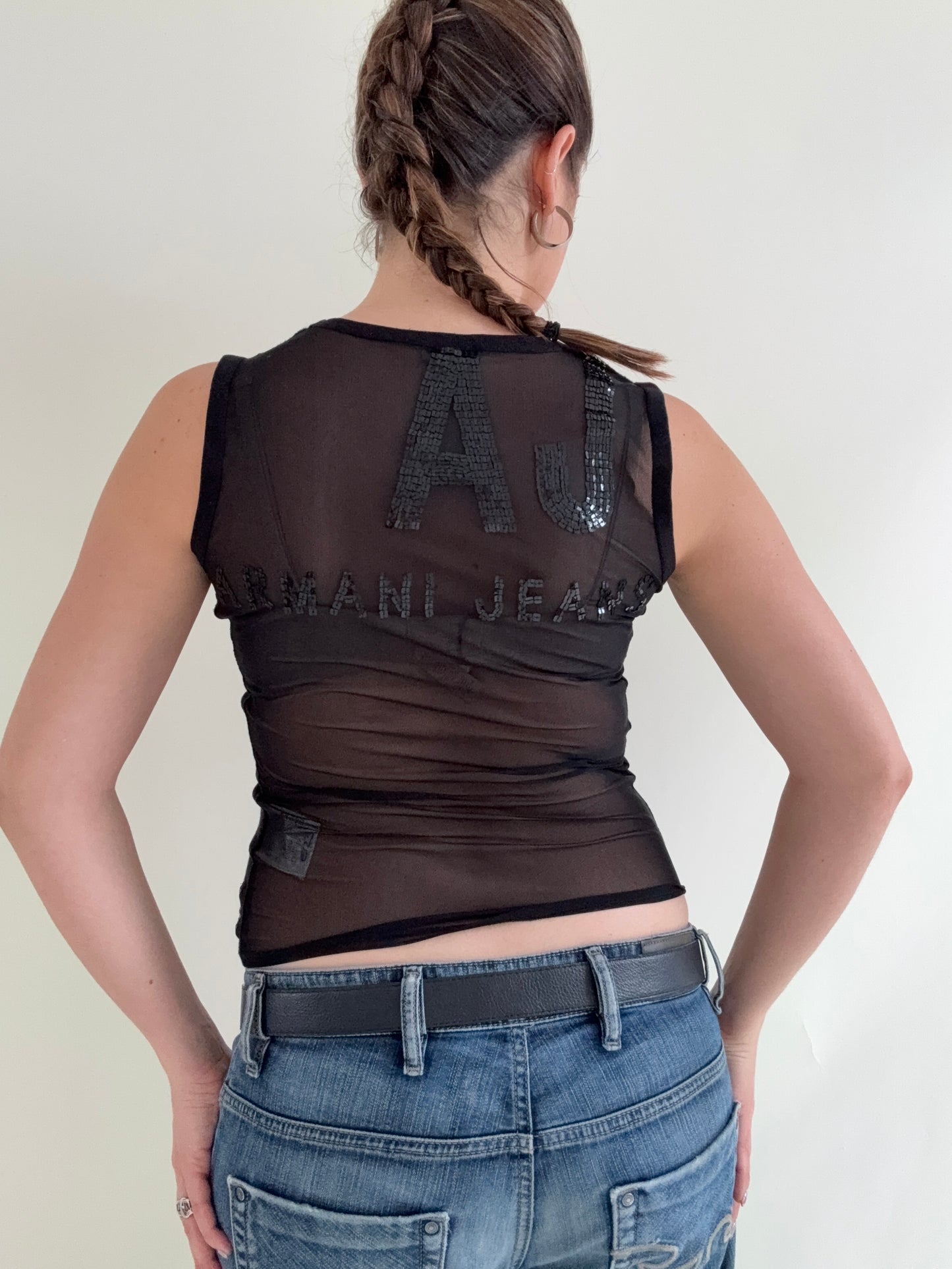 Armani Jeans Knit Mesh Back Vest (UK10)