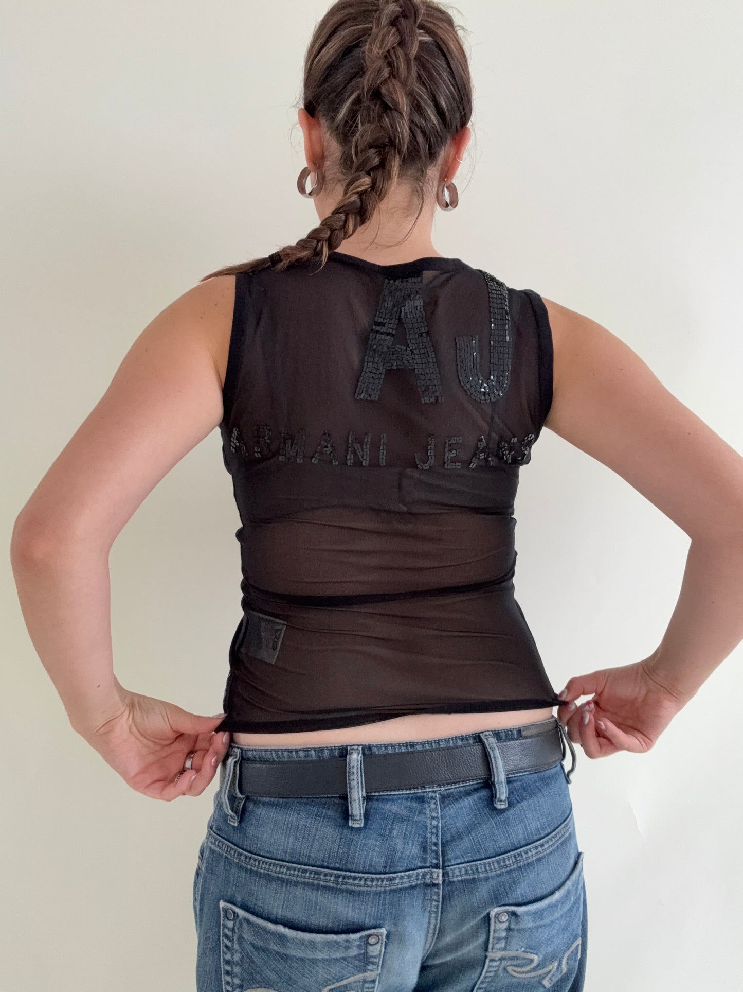 Armani Jeans Knit Mesh Back Vest (UK10)