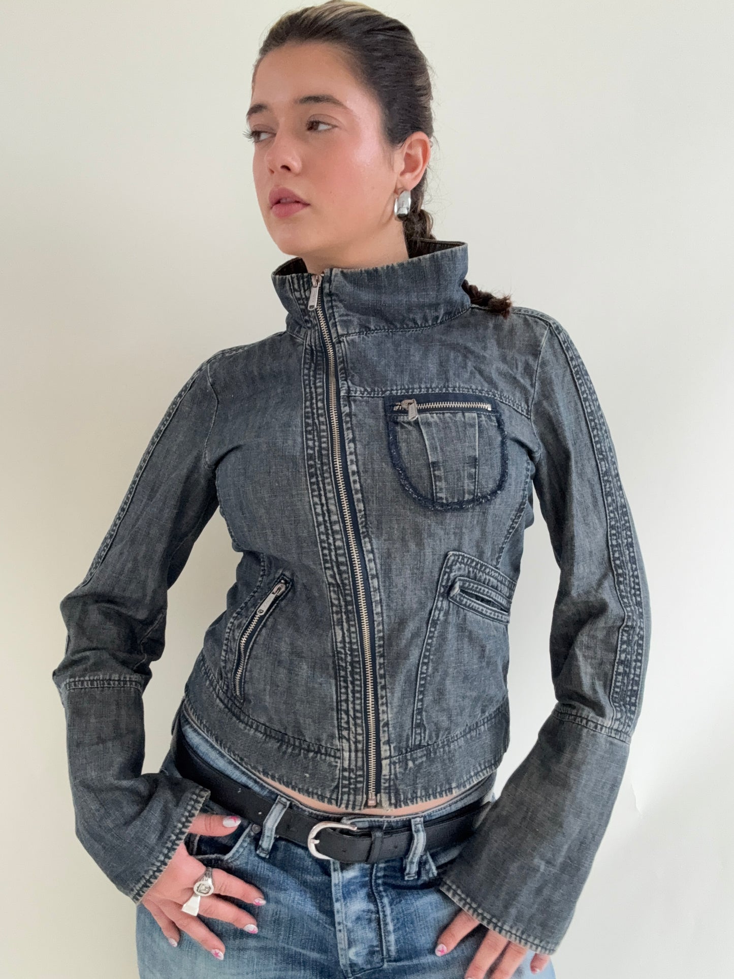 Denim Asymmetric Jacket (M)