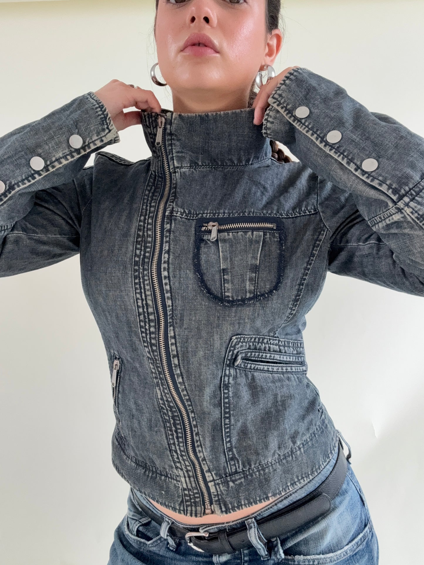 Denim Asymmetric Jacket (M)