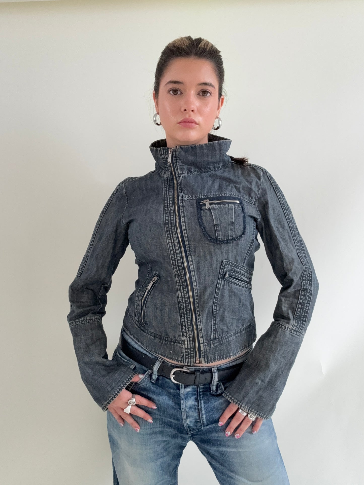 Denim Asymmetric Jacket (M)
