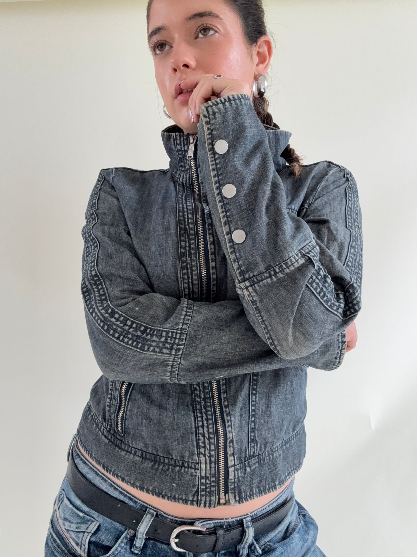 Denim Asymmetric Jacket (M)