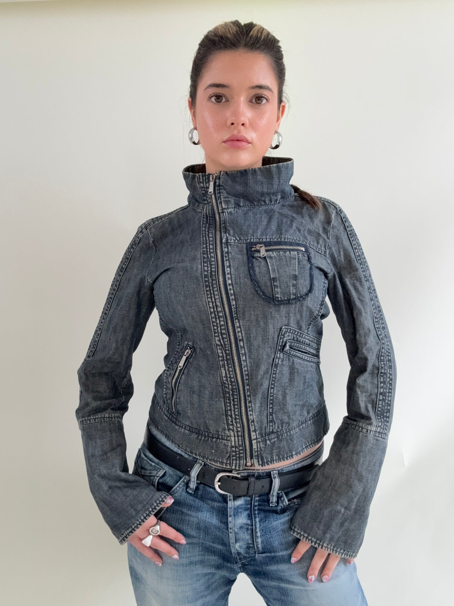 Denim Asymmetric Jacket (M)