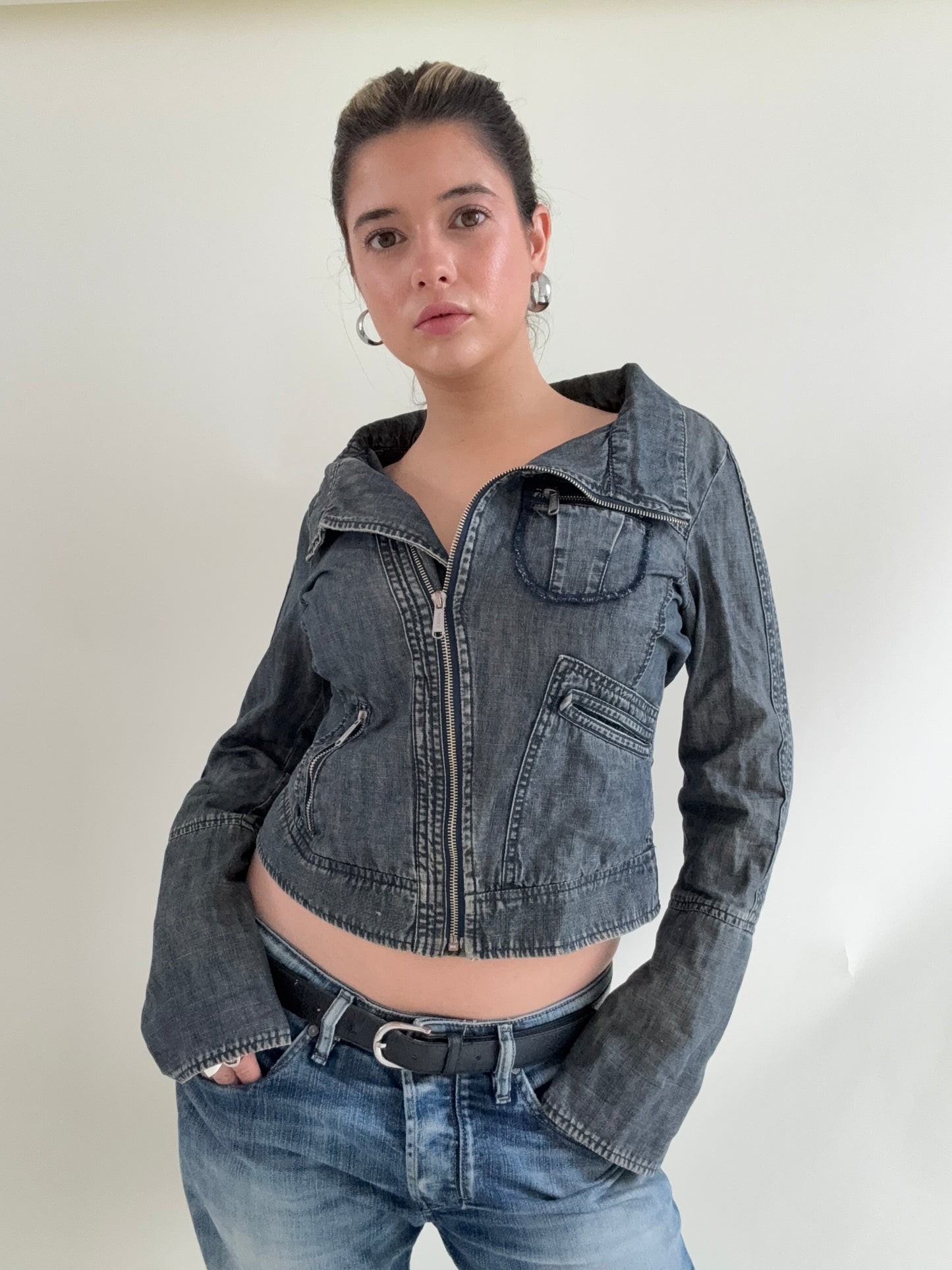 Denim Asymmetric Jacket (M)